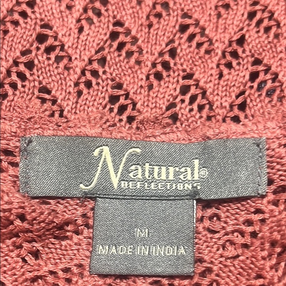 Natural Reflections Rust FRENCH TERRY OPEN FRONT CARDIGAN SIZE M - Picture 3 of 12